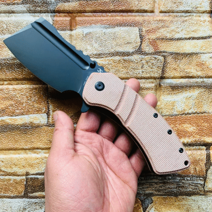 Couteau Kansept Cleavers XL Korvid Brown Micarta Lame Acier 154CM Linerlock Clip KT1030A2 - Livraison Gratuite
