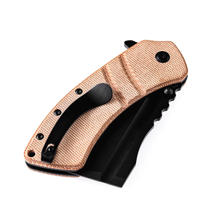 Couteau Kansept Cleavers XL Korvid Brown Micarta Lame Acier 154CM Linerlock Clip KT1030A2 - Livraison Gratuite