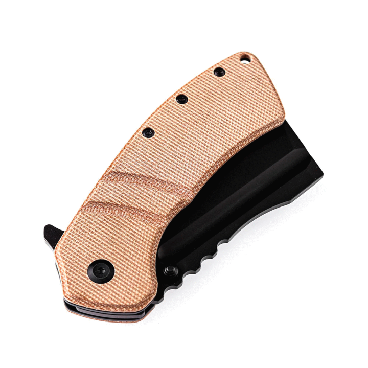 Couteau Kansept Cleavers XL Korvid Brown Micarta Lame Acier 154CM Linerlock Clip KT1030A2 - Livraison Gratuite