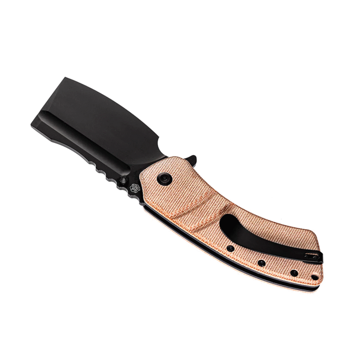Couteau Kansept Cleavers XL Korvid Brown Micarta Lame Acier 154CM Linerlock Clip KT1030A2 - Livraison Gratuite