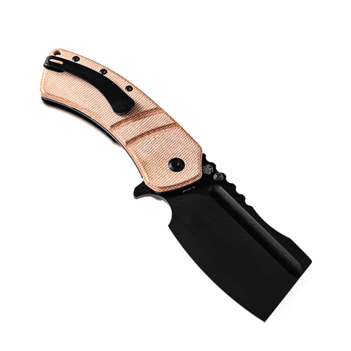 Couteau Kansept Cleavers XL Korvid Brown Micarta Lame Acier 154CM Linerlock Clip KT1030A2 - Livraison Gratuite