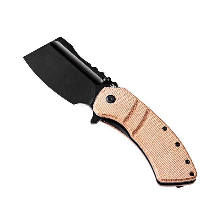 Couteau Kansept Cleavers XL Korvid Brown Micarta Lame Acier 154CM Linerlock Clip KT1030A2 - Livraison Gratuite