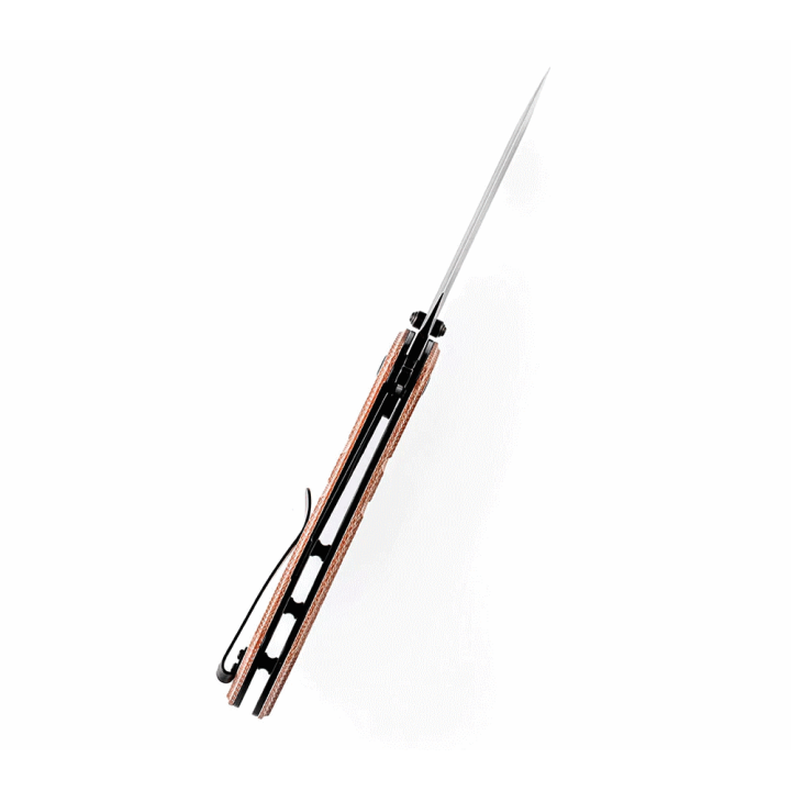 Couteau Kansept Cleavers XL Korvid Brown Micarta Lame Acier 154CM Linerlock Clip KT1030A2 - Livraison Gratuite
