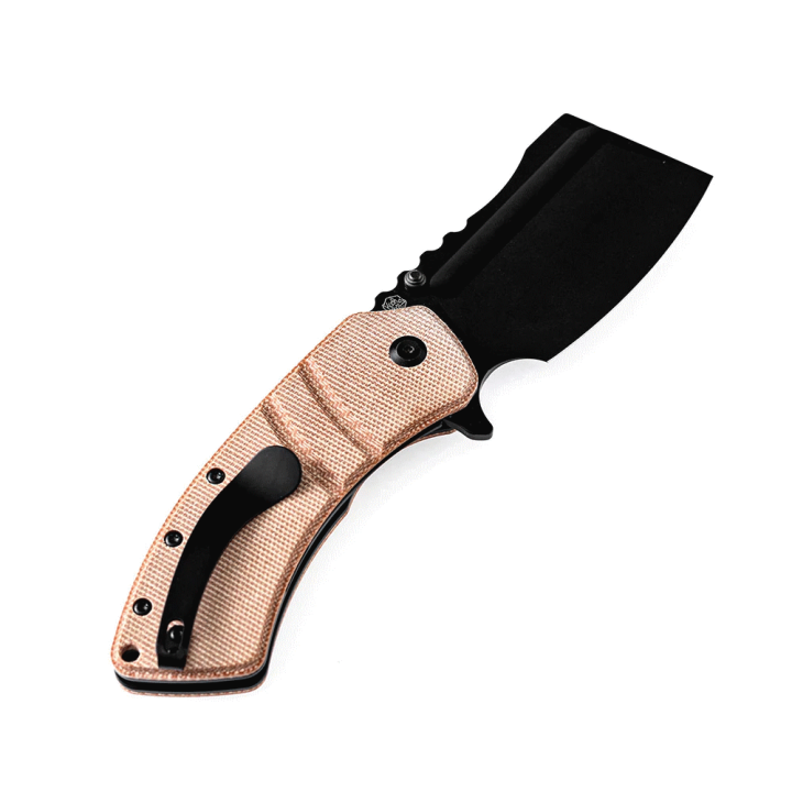 Couteau Kansept Cleavers XL Korvid Brown Micarta Lame Acier 154CM Linerlock Clip KT1030A2 - Livraison Gratuite