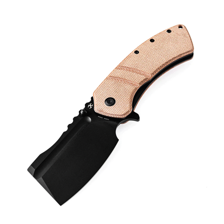Couteau Kansept Cleavers XL Korvid Brown Micarta Lame Acier 154CM Linerlock Clip KT1030A2 - Livraison Gratuite