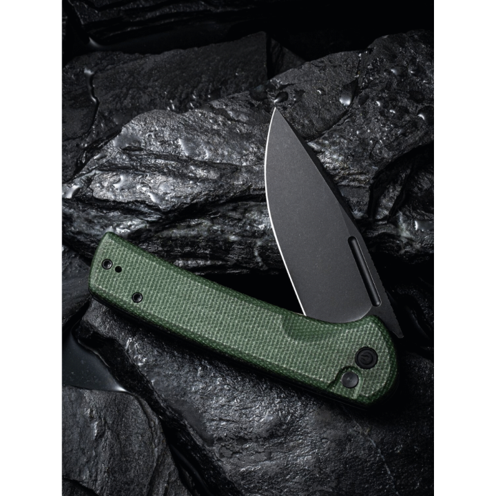 Couteau CIVIVI Conspirator Green Manche Micarta Lame Acier Nitro-V IKBS Button Lock Clip CIVC210062 - Livraison Gratuite