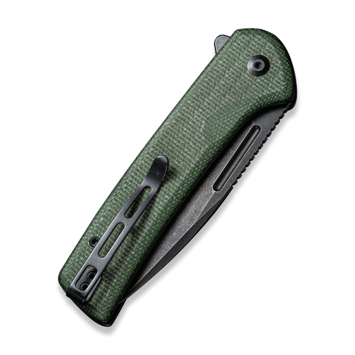 Couteau CIVIVI Conspirator Green Manche Micarta Lame Acier Nitro-V IKBS Button Lock Clip CIVC210062 - Livraison Gratuite