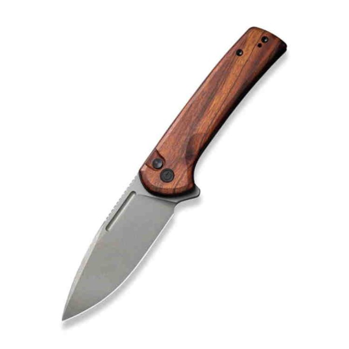 Couteau CIVIVI Conspirator Cuibourtia Manche Wood Lame Acier Nitro-V IKBS Button Lock Clip CIVC210063 - Livraison Gratuite