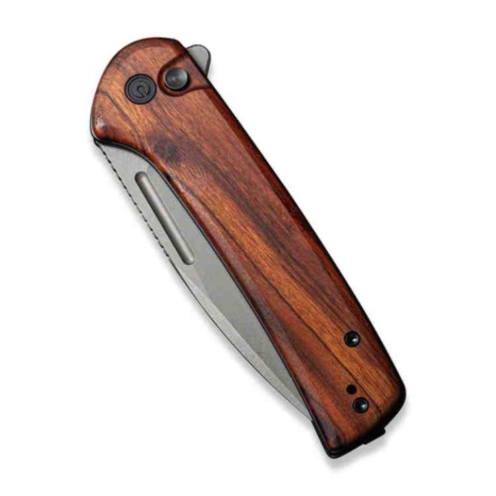 Couteau CIVIVI Conspirator Cuibourtia Manche Wood Lame Acier Nitro-V IKBS Button Lock Clip CIVC210063 - Livraison Gratuite
