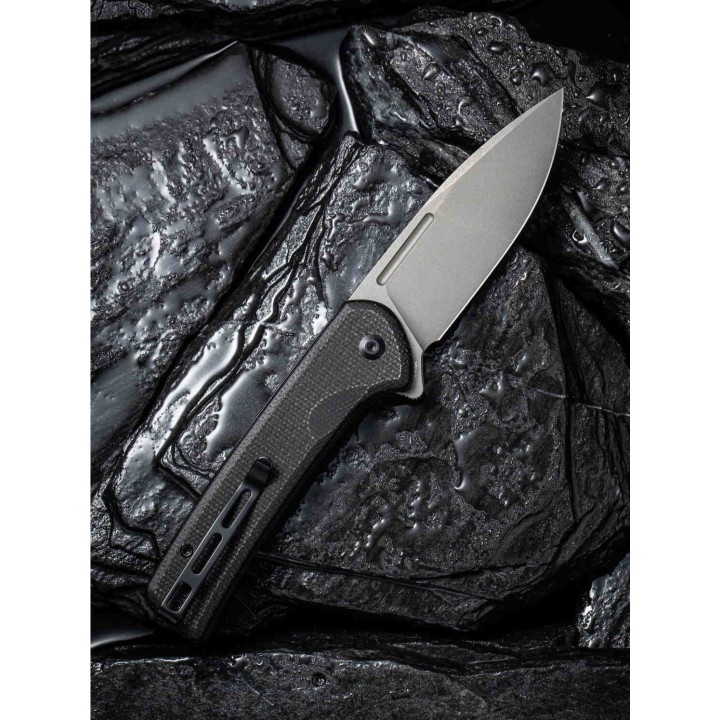 Couteau CIVIVI Conspirator Black Manche Micarta Lame Acier Nitro-V IKBS Button Lock Clip CIVC210061 - Livraison Gratuite