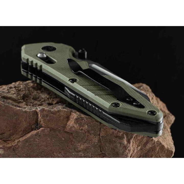 Couteau S-Tec Rapid Lock Green Manche G10 Lame Acier 8Cr14MoV Clip STTS016GN - Livraison Gratuite