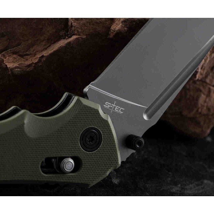 Couteau S-Tec Rapid Lock Green Manche G10 Lame Acier 8Cr14MoV Clip STTS016GN - Livraison Gratuite