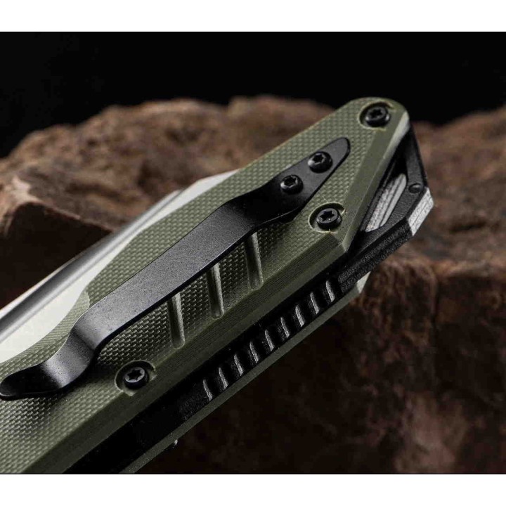 Couteau S-Tec Rapid Lock Green Manche G10 Lame Acier 8Cr14MoV Clip STTS016GN - Livraison Gratuite