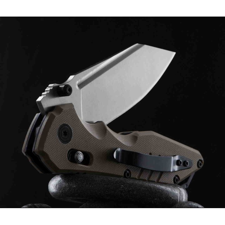 Couteau S-Tec Rapid Lock Tan Manche G10 Lame Acier 8Cr14MoV Clip STTS016TG - Livraison Gratuite