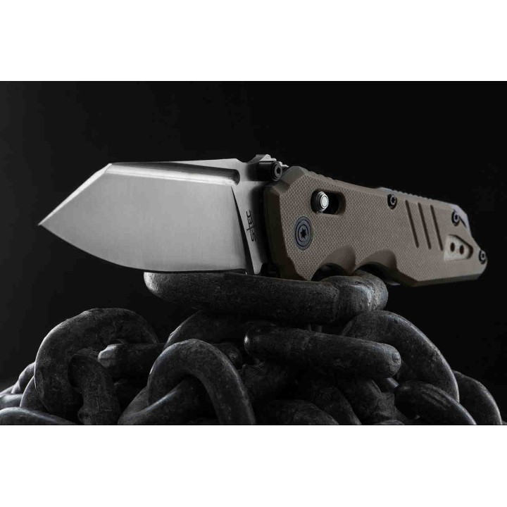 Couteau S-Tec Rapid Lock Tan Manche G10 Lame Acier 8Cr14MoV Clip STTS016TG - Livraison Gratuite