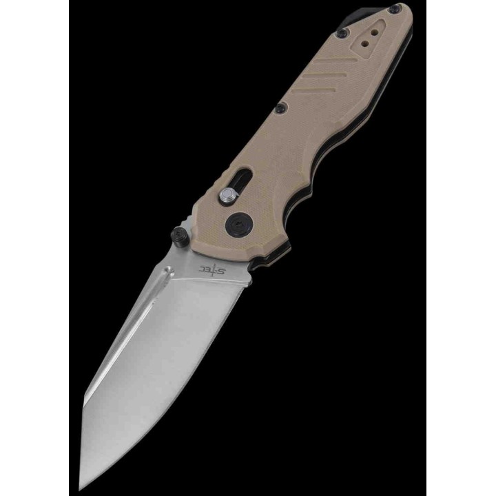 Couteau S-Tec Rapid Lock Tan Manche G10 Lame Acier 8Cr14MoV Clip STTS016TG - Livraison Gratuite