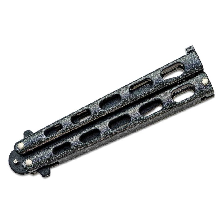 Couteau Papillon Balisong Butterfly Bear & Son Galaxy Carbon 1095 Manche Acier Made USA BC115GX - Livraison Gratuite