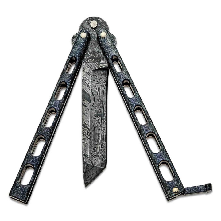 Couteau Papillon Butterfly Bear & Son Armor Piercing Damas Manche Galaxy Made USA BC114GXAD - Livraison Gratuite
