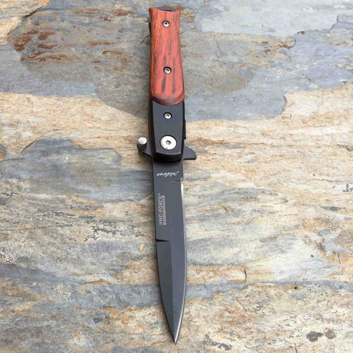 Lot de 3 Couteau Semi Automatique Tac Force Mafia Milano Stiletto A/O Lame Acier Inox TF438WB - Livraison Gratuite