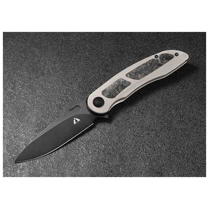 Couteau CMB Made Knives Knight Gray Manche Titane Lame Acier M390 IKBS Wire Lock Clip CMB07G - Livraison Gratuite