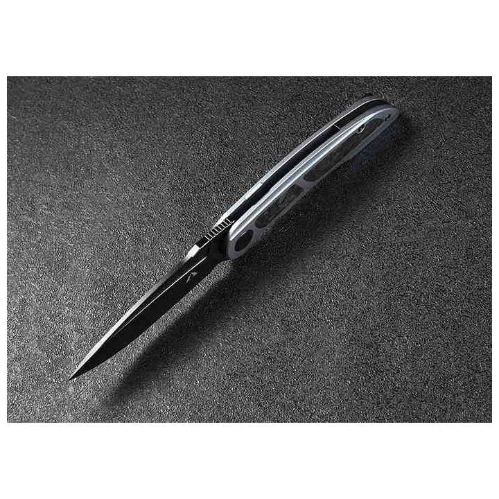 Couteau CMB Made Knives Knight Blue Manche Titane Lame Acier M390 IKBS Wire Lock Clip CMB07B - Livraison Gratuite
