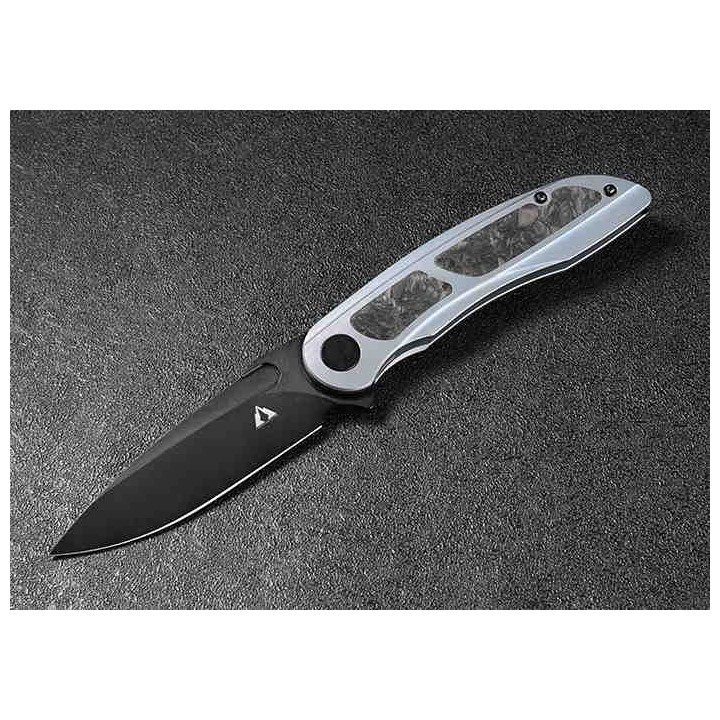 Couteau CMB Made Knives Knight Blue Manche Titane Lame Acier M390 IKBS Wire Lock Clip CMB07B - Livraison Gratuite