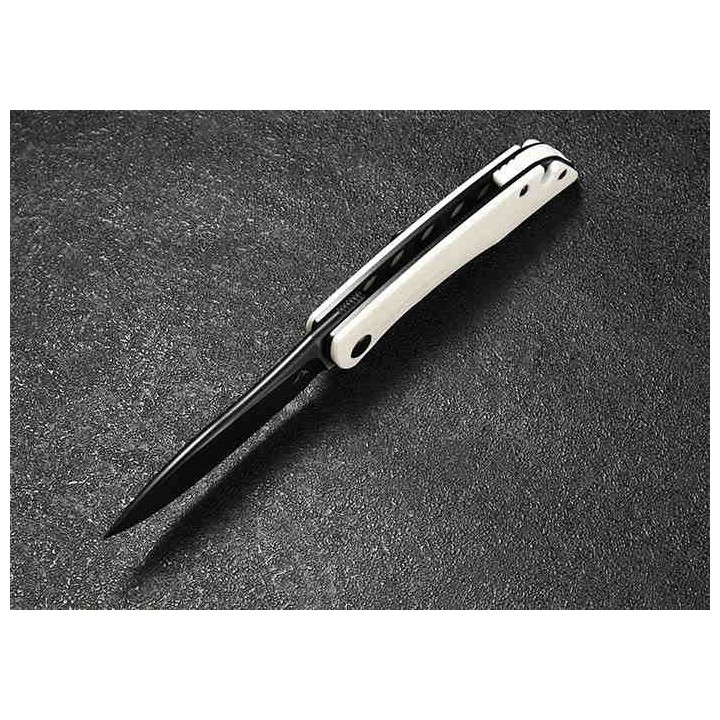 Couteau CMB Made Knives Blaze White Lame Acier D2 Manche G10 IKBS Linerlock Clip CMB06W - Livraison Gratuite