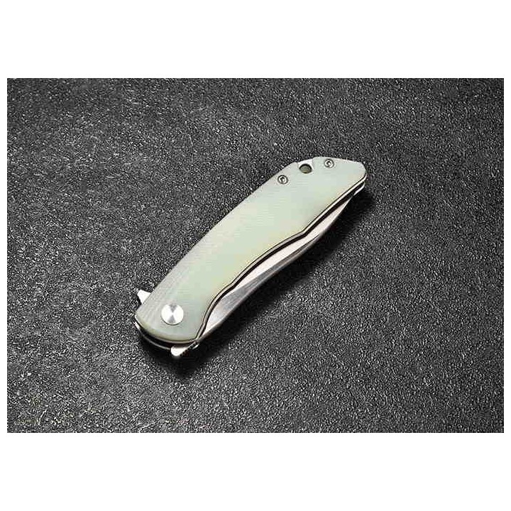 Couteau CMB Made Knives Blaze Jade Lame Acier D2 Satin Manche G10 IKBS Linerlock Clip CMB06J - Livraison Gratuite