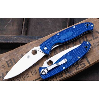 Couteau Spyderco Resilience Lightweight Lame Acier CPM-S35VN Manche Blue FRN Linerlock Clip SC142PBL - Livraison Gratuite