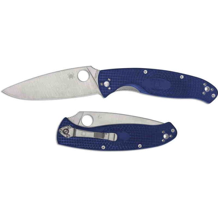 Couteau Spyderco Resilience Lightweight Lame Acier CPM-S35VN Manche Blue FRN Linerlock Clip SC142PBL - Livraison Gratuite
