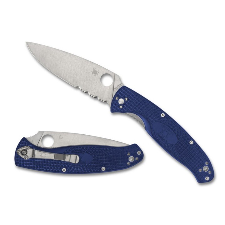 Couteau Spyderco Resilience Lightweight Lame Acier CPM-S35VN Combo Manche Blue FRN Linerlock Clip SC142PSBL - Livraison Gratuite