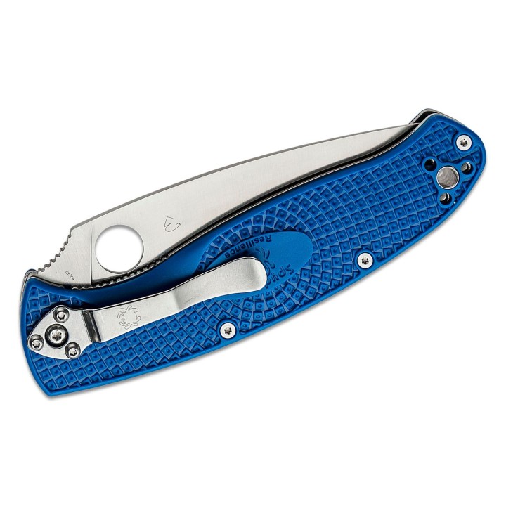 Couteau Spyderco Resilience Lightweight Lame Acier CPM-S35VN Combo Manche Blue FRN Linerlock Clip SC142PSBL - Livraison Gratuite