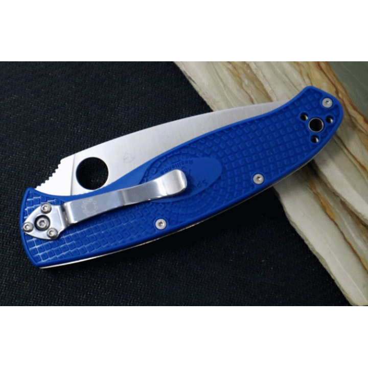 Couteau Spyderco Resilience Lightweight Lame Acier CPM-S35VN Combo Manche Blue FRN Linerlock Clip SC142PSBL - Livraison Gratuite