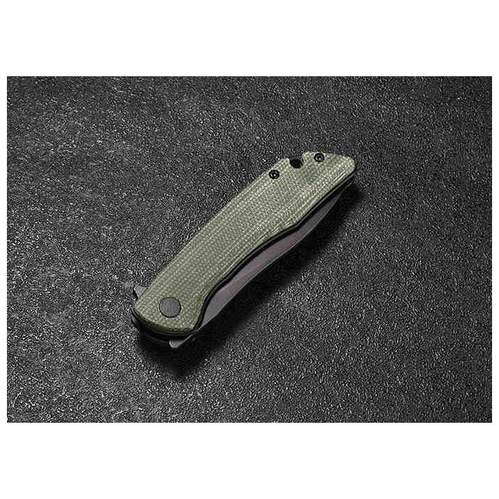 Couteau CMB Made Knives Blaze Green Lame Acier D2 Manche Micarta IKBS Linerlock Clip CMB06G - Livraison Gratuite
