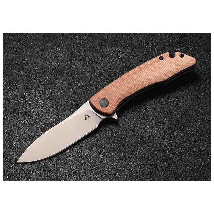 Couteau CMB Made Knives Blaze Brown Lame Acier D2 Manche Micarta IKBS Linerlock Clip CMB06B - Livraison Gratuite
