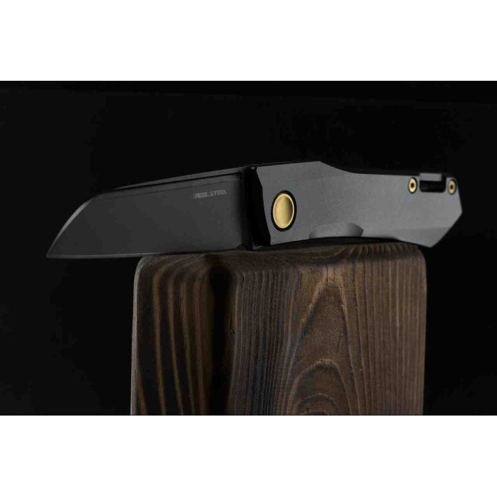 Couteau Real Steel Solis Slip Joint Manche Titane Lame Acier N690 Clip RS7063G - Livraison Gratuite