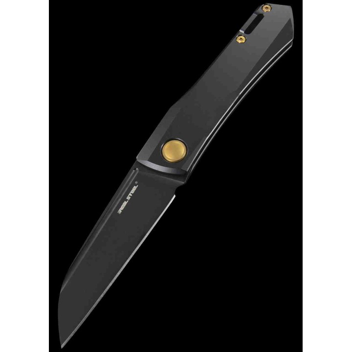 Couteau Real Steel Solis Slip Joint Manche Titane Lame Acier N690 Clip RS7063G - Livraison Gratuite
