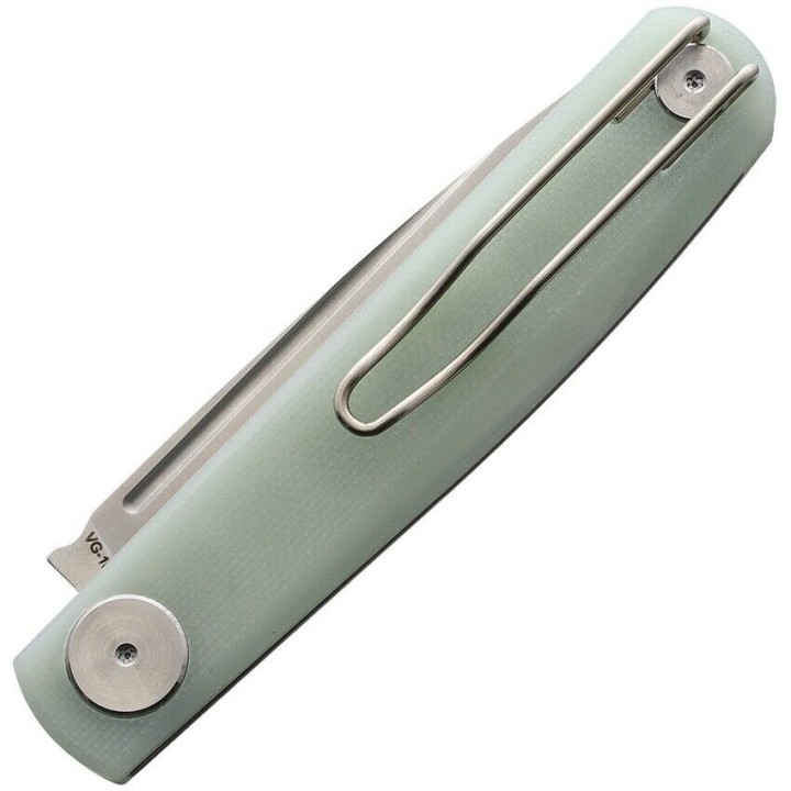 Couteau Real Steel Gslip Compact Jade Lame Acier VG10 Manche G-10 Slipjoint Clip RS7867 - Livraison Gratuite