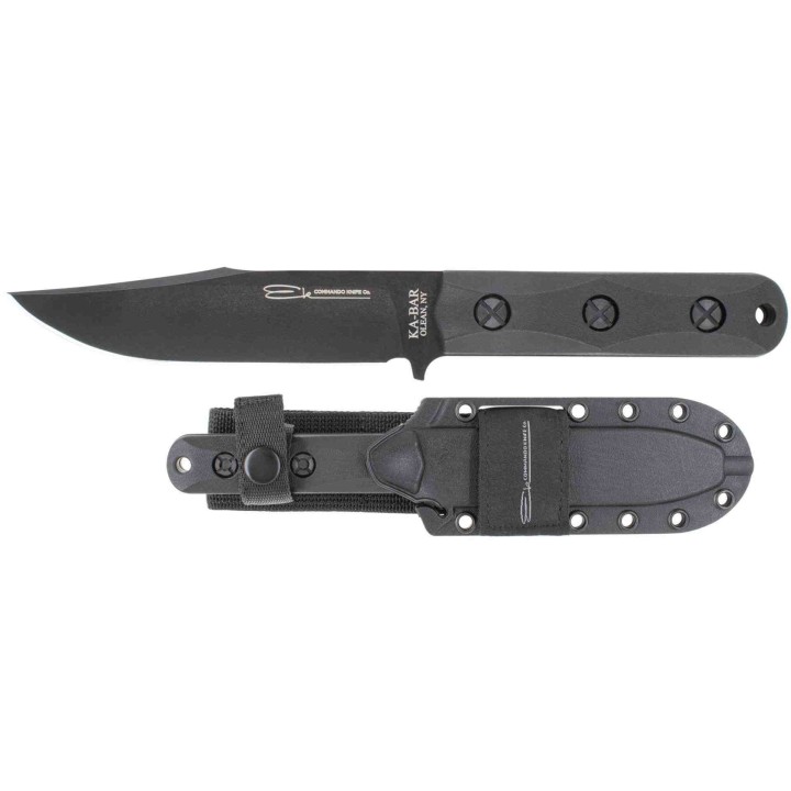 Couteau Kabar EK Commando Short Clip Point lame Acier Carbone 1095 Manche & Etui Polymère Made USA EK50 - Livraison Gratuite