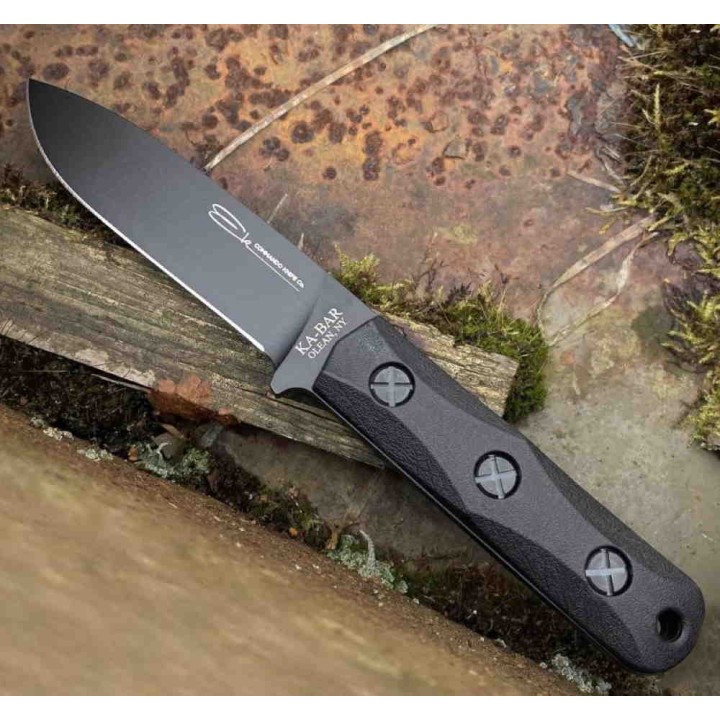 Couteau Kabar EK Commando Short Drop Point lame Acier Carbone 1095 Manche & Etui Polymère Made USA EK51 - Livraison Gratuite