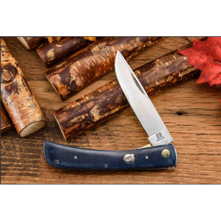 Couteau Rough Ryder Denim Micarta Blue Jeans Lame Acier 440 RR2347 - Livraison Gratuite