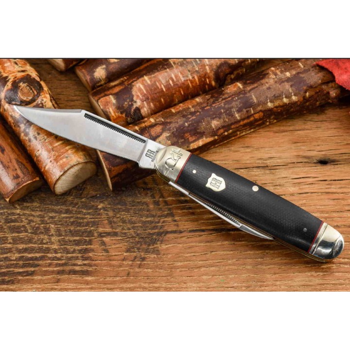 Couteau Rough Ryder Highland Cattleman Black Micarta 2 Lames Acier 440 RR2380 - Livraison Gratuite