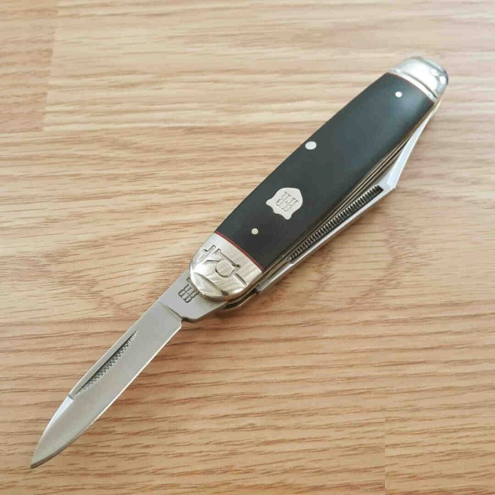 Couteau Rough Ryder Highland Cattleman Black Micarta 2 Lames Acier 440 RR2380 - Livraison Gratuite