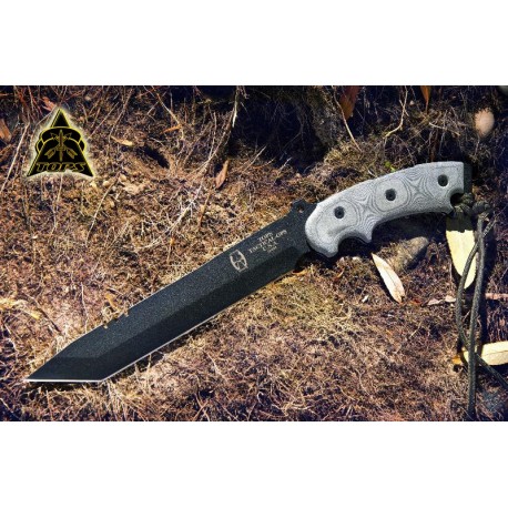 Couteau Tactical Tops Anaconda Woodmaster Lame Carbone 1095 Tops Knives Manche Micarta Made In USA TPAN9 - Free Shipping