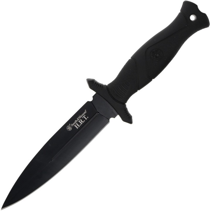 Couteau de Botte Smith&Wesson Lame 8Cr13MoV Inox Manche TPE Etui Plastique SW1183086 - Livraison Gratuite