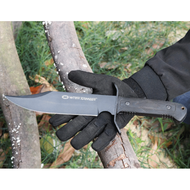 Couteau Bowie WithArmour Lame Acier 440C Manche Pakkawood Etui Nylon WAR055BK - Livraison Gratuite