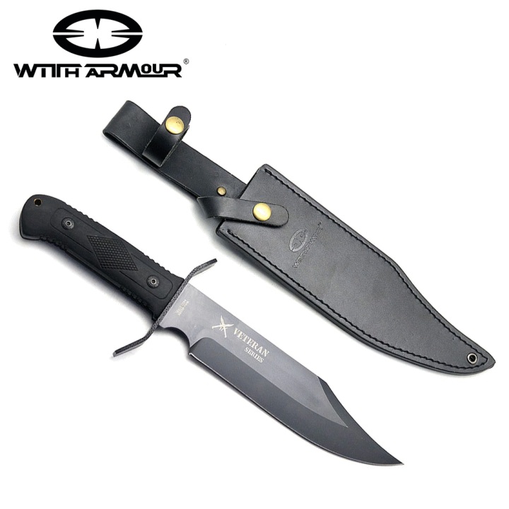 Couteau Bowie WithArmour Lame Acier 440C Manche Pakkawood Etui Nylon WAR055BK - Livraison Gratuite