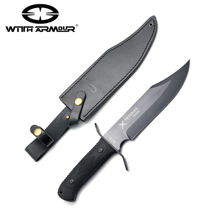 Couteau Bowie WithArmour Lame Acier 440C Manche Pakkawood Etui Nylon WAR055BK - Livraison Gratuite
