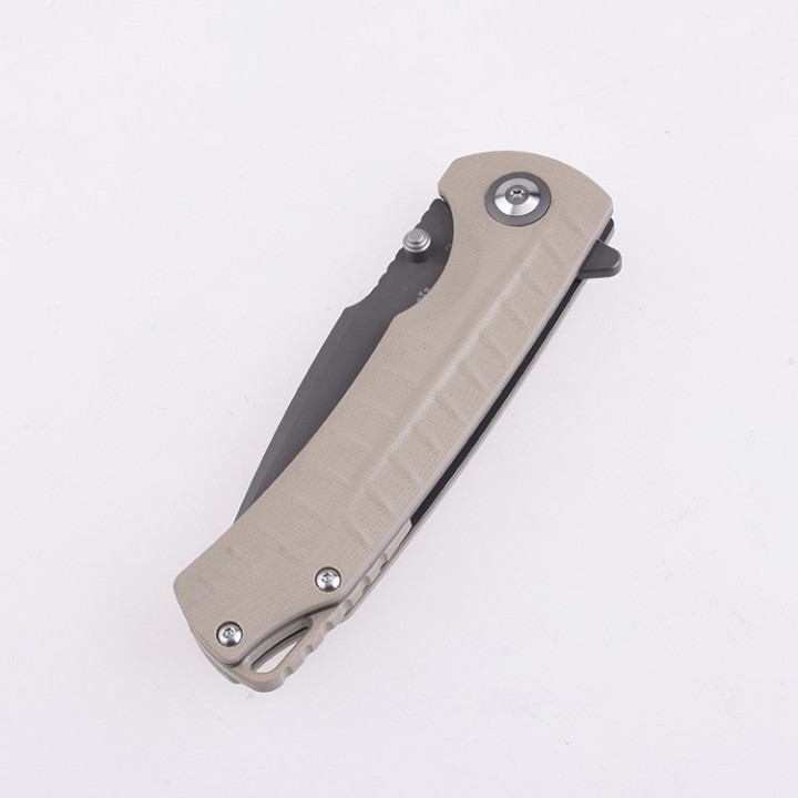 Couteau Shieldon Relicanth Tan Manche G10 Lame Acier D2 IKBS Linerlock Clip SHI7070G1 - Livraison Gratuite