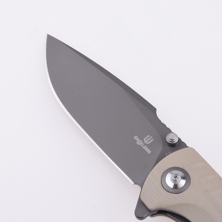 Couteau Shieldon Relicanth Tan Manche G10 Lame Acier D2 IKBS Linerlock Clip SHI7070G1 - Livraison Gratuite